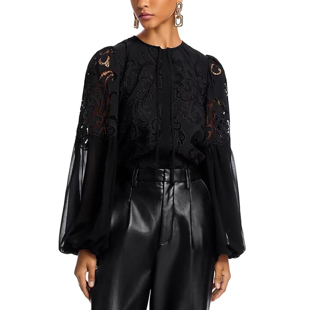 Kobi Halperin, Black, S, Balloon Sleeve Blouse
